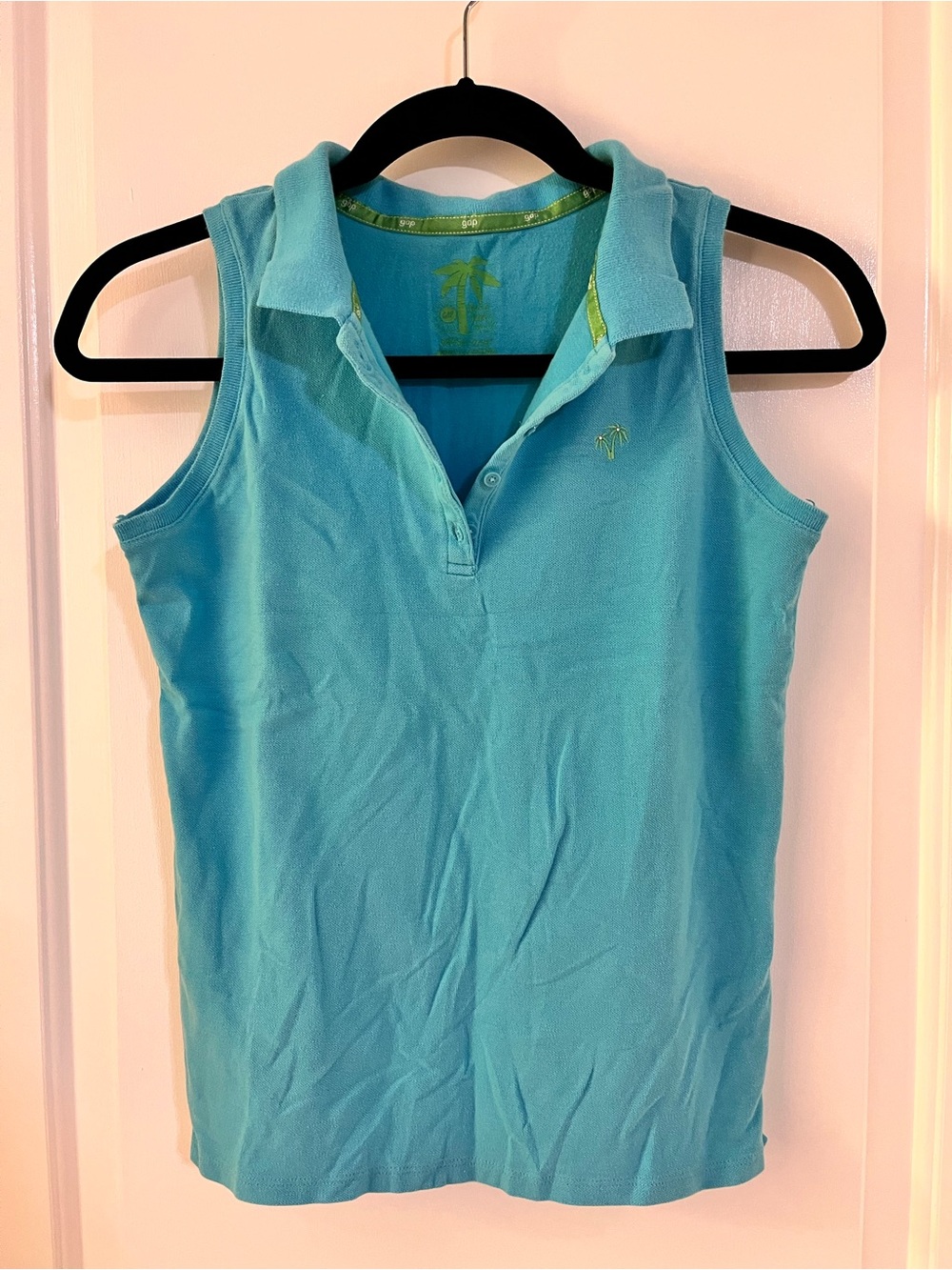 Vintage Gap Y2K sleeveless blue polo shirt